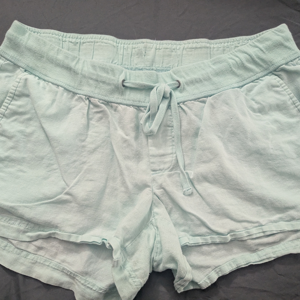 Women's Linen Blend Size 6 Light Blue Casual Shorts Summer Vacation Beach Cruise